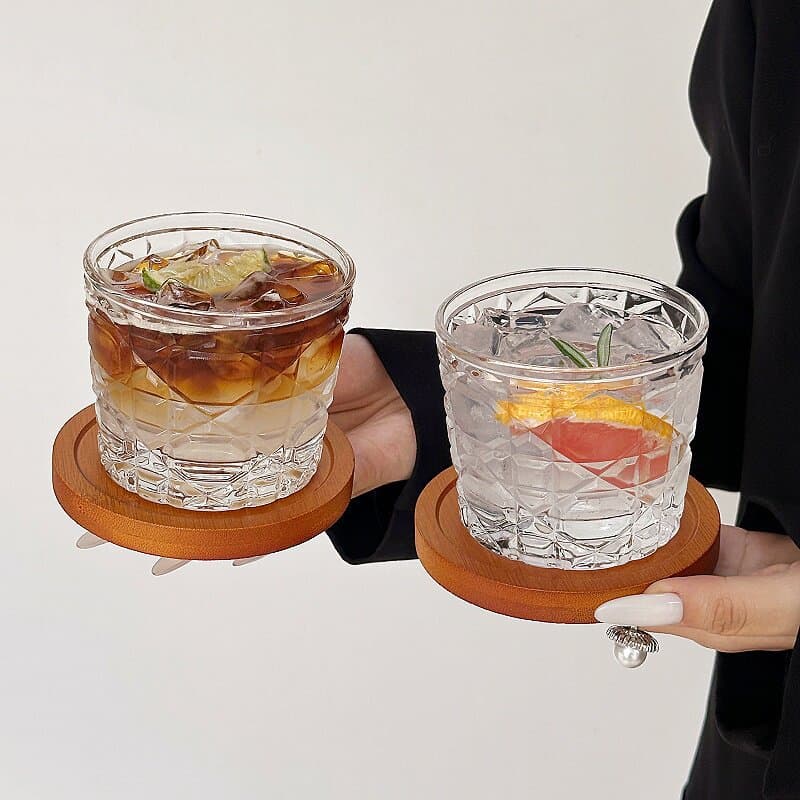 Niche Luxury Retro Glass Cup Iced Americano Coffee Cup Latte Cup Juice Cup Cold Brew Cup Ice Ball Cup Wine Glass