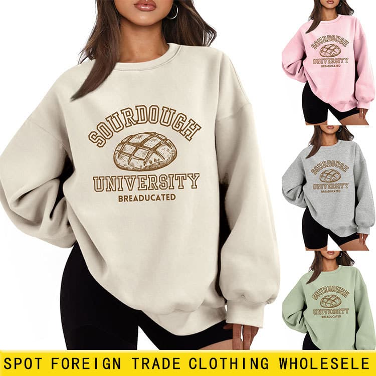 sourdough university Amazon wish independent station comfortable and fashionable women's thickened thermal sweatshirt