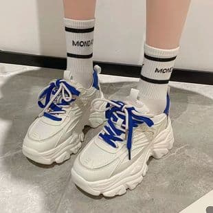 Dad Sneakers Women 2023 Autumn Winter New Chunky Casual Thick Sole Height Increasing White Shoes