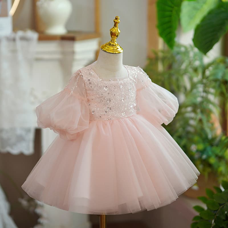 Girl's Birthday Princess Dress Flower Girl Wedding Little Girl Wedding Dress Children's Host Walk Show Piano Performance Gown