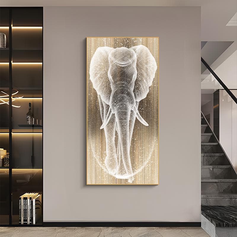 Modern Light Luxury Crystal Entryway Painting, Corridor Passage Decor, Living Room High-End Mural Elephant 19x3