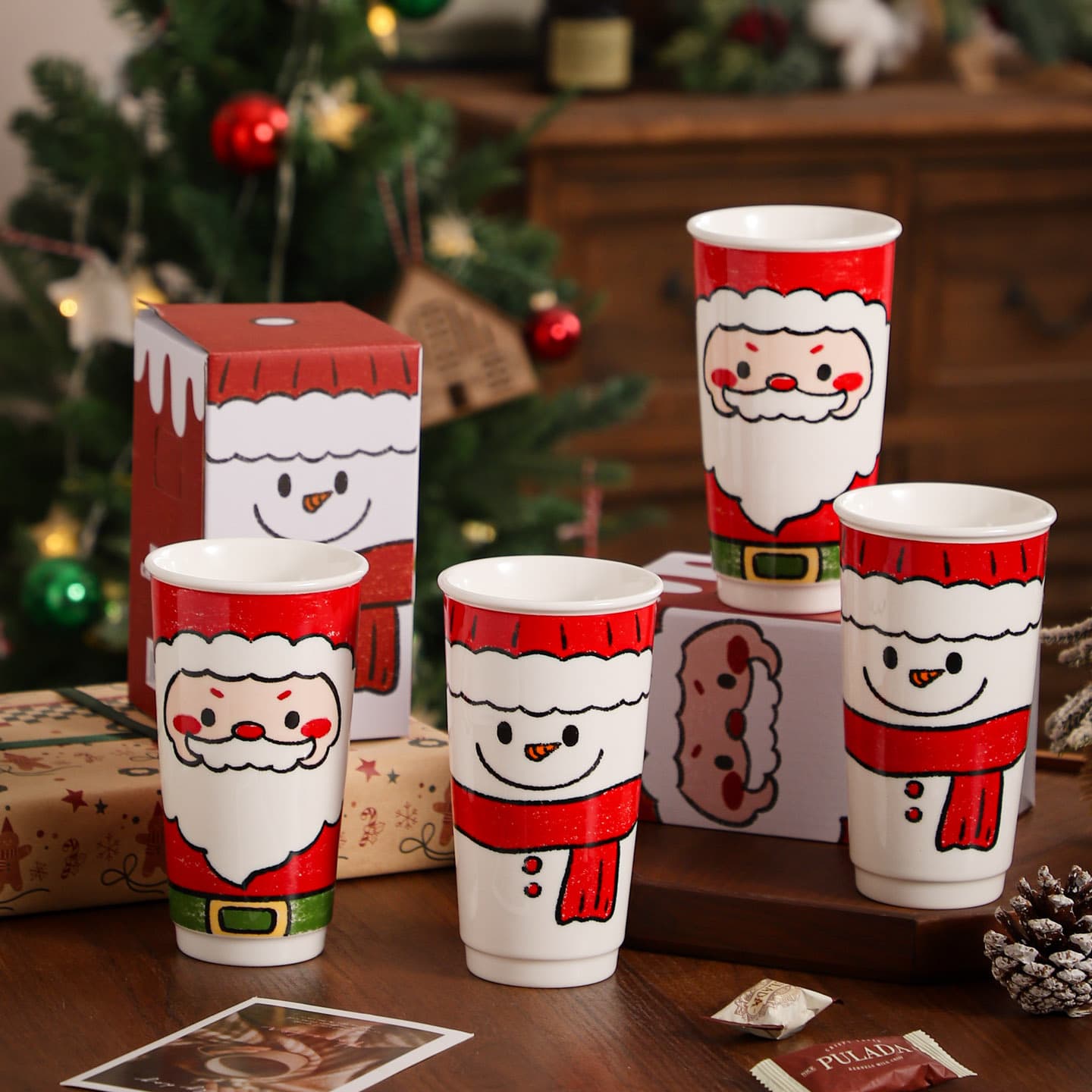 Christmas ceramic mug for home use, office mug, souvenir, cute large-capacity birthday gift