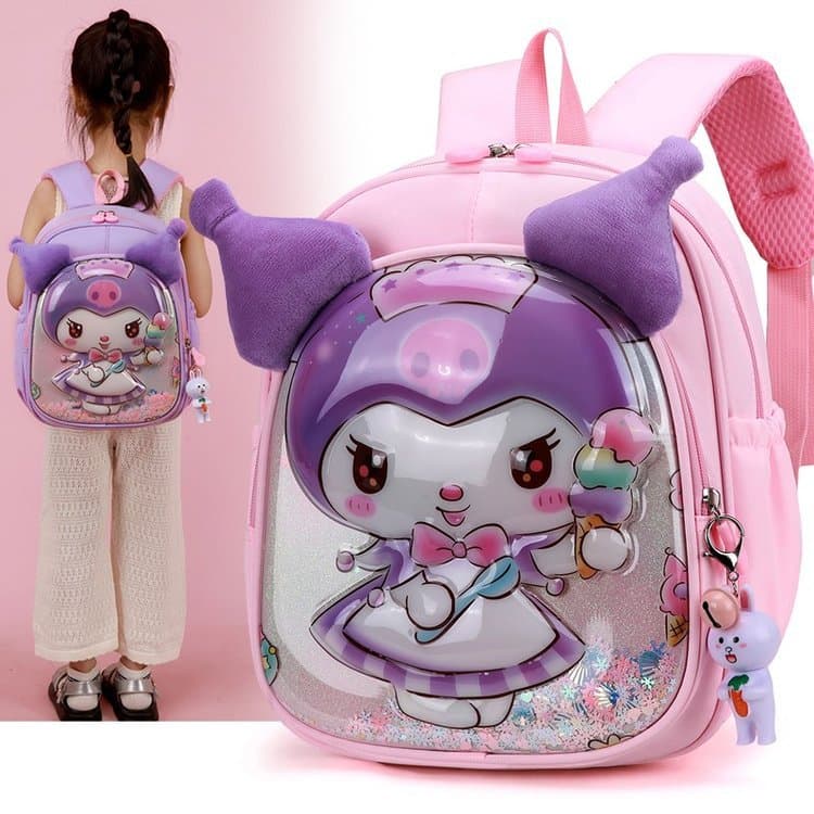 Kids Preschool Backpack Kuromi Cartoon 3-5 Years Old Kindergarten Schoolbag Cute Girl Backpack