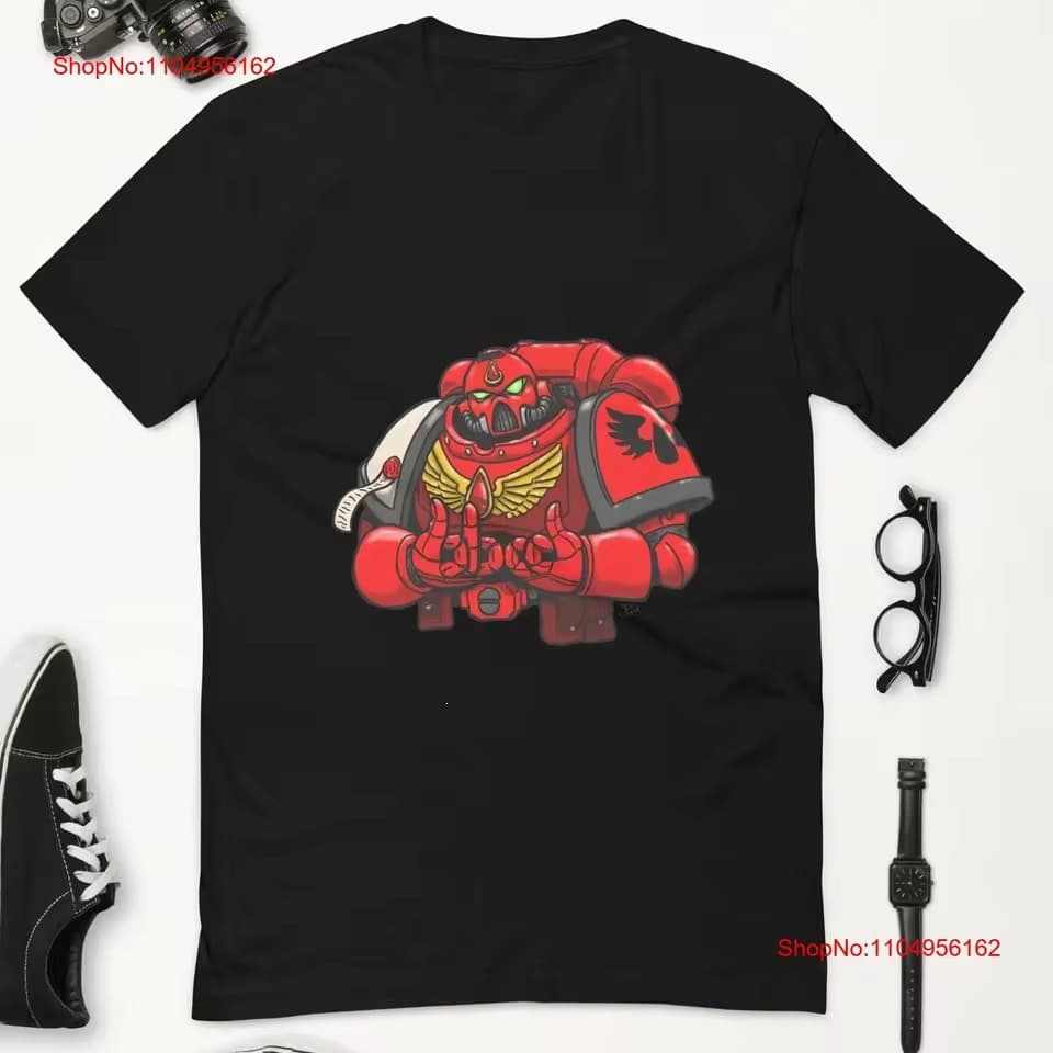 026 Warhammer 40K Blood Angels Cartoon T-Shirt Q-Version Space Marines Loose Short-Sleeved Shirt