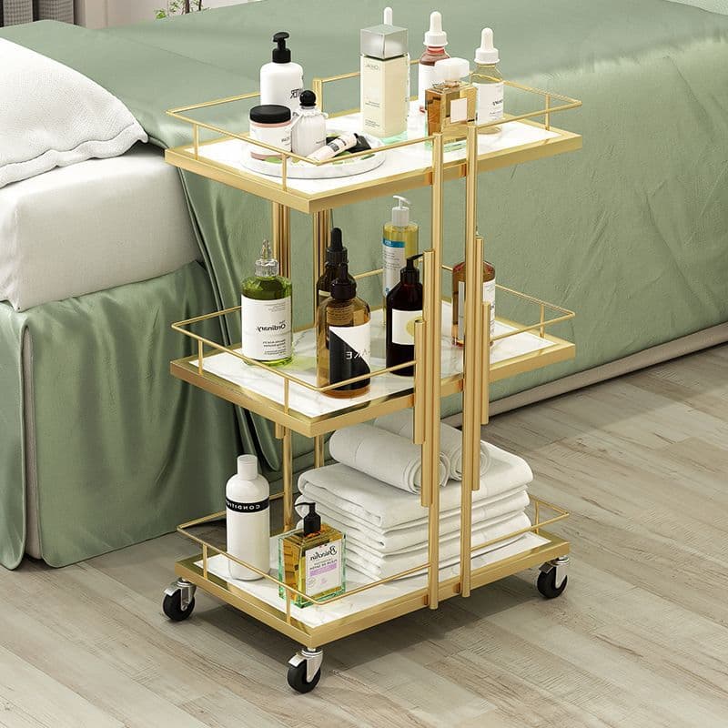 Beauty Salon Trolley Cart, Manicure Pedicure Storage Rack, Hair Dyeing Tool Cart, Stable