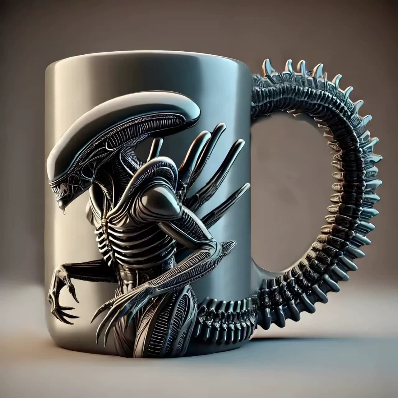 Cross-border New Xenomorph Mug Alien Mug 3D Relief Coffee Cup Resin Craft