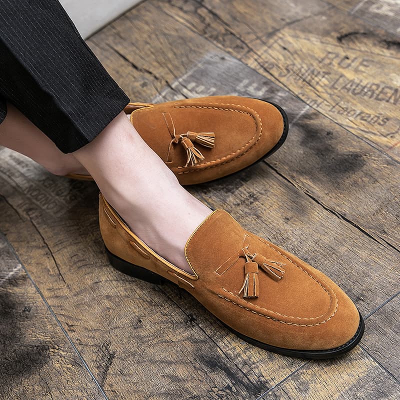 Men's Cross-Border Large Size New Casual Leather Shoes, Fashion Slip-On Loafers, Korean Style, Drop Shipping