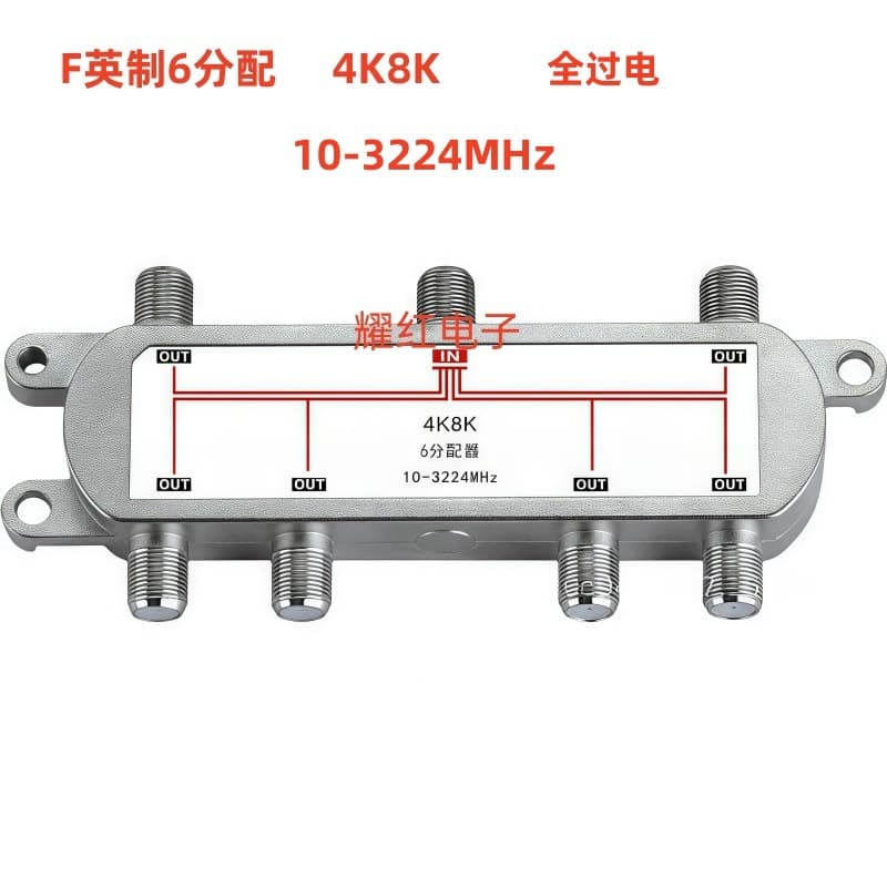 Direct sales of F-unit 4K8K 10-3224MHz 6-way power divider (6-way splitter)