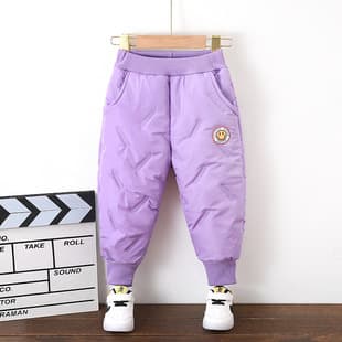 Cotton Pants Fleece Lined Thick Winter Windproof Warm Boys Long Pants Girls Outdoor Cotton Pants