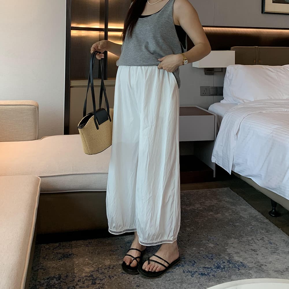 Summer Thin Maternity Loungewear Air Conditioning Pants Korean Style Casual Versatile Thin Nine-point Wide-leg Pants