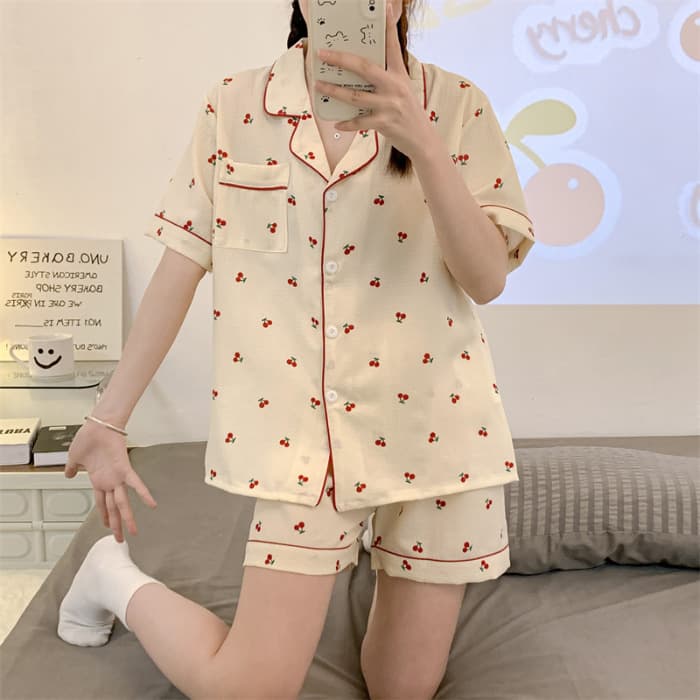Korean New Bubble Crinkle Pajama Dress for Women Ins Set Loose Seasonal New Cute Cross-border Drop Shipping