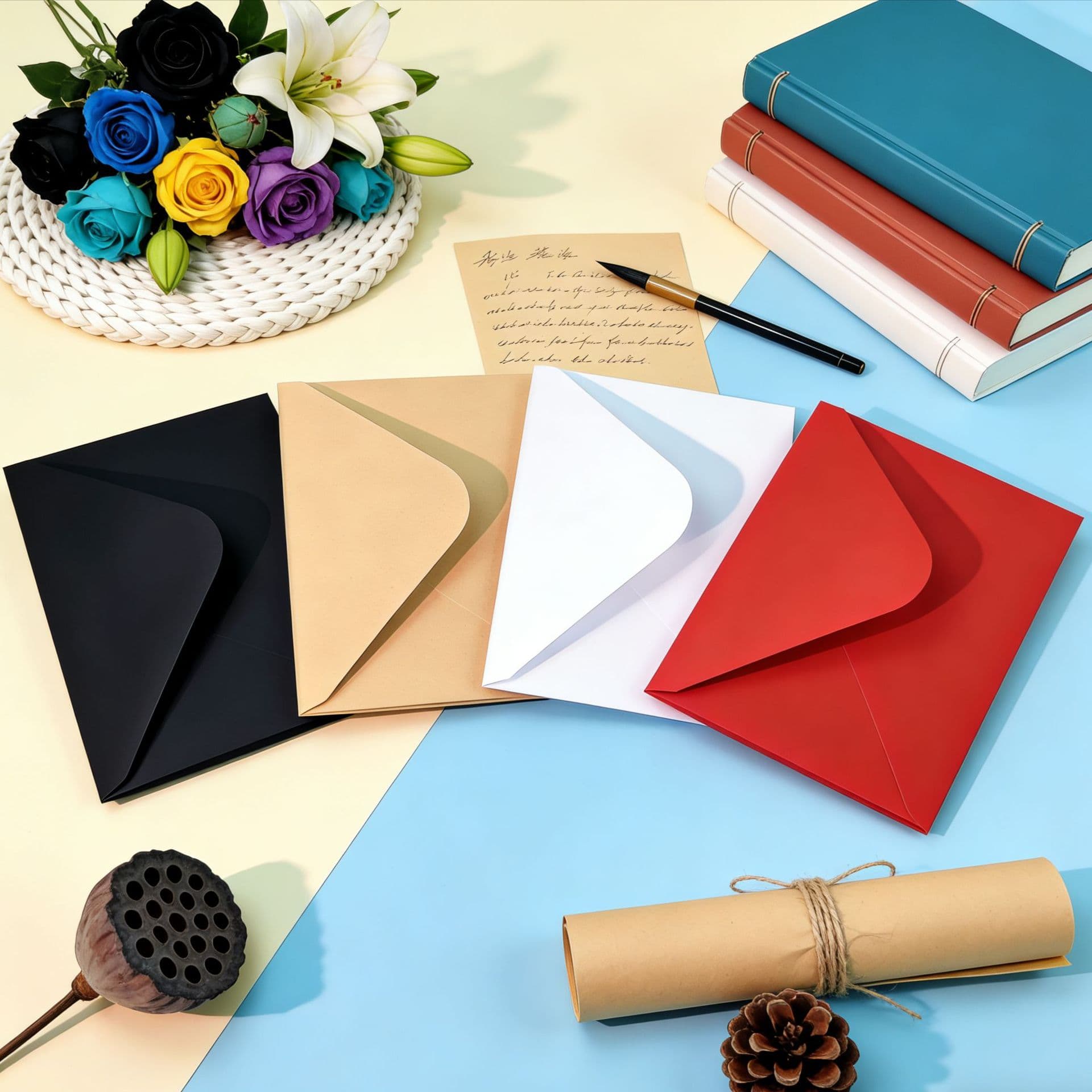Solid color European spot blank kraft paper envelope card stationery greeting card holiday invitation invitation cash coupon