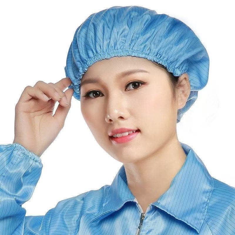 Anti-Static Cap Unisex Dust-Free Food Net Cap Blue White Pink Yellow Navy Dark Blue Round Cap Bath Cap Wholesale