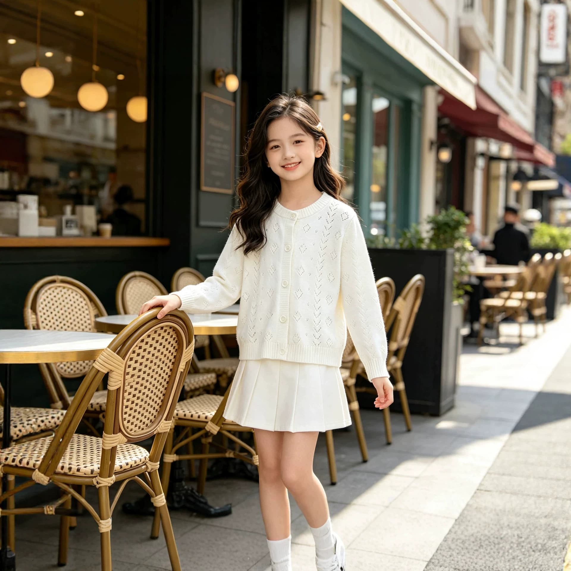 2026 New Girls' Knitted Cardigan Spring and Autumn Air Conditioning Shirt Spring and Summer Long Sleeve Children's Sweater Jacket Big Children's Top