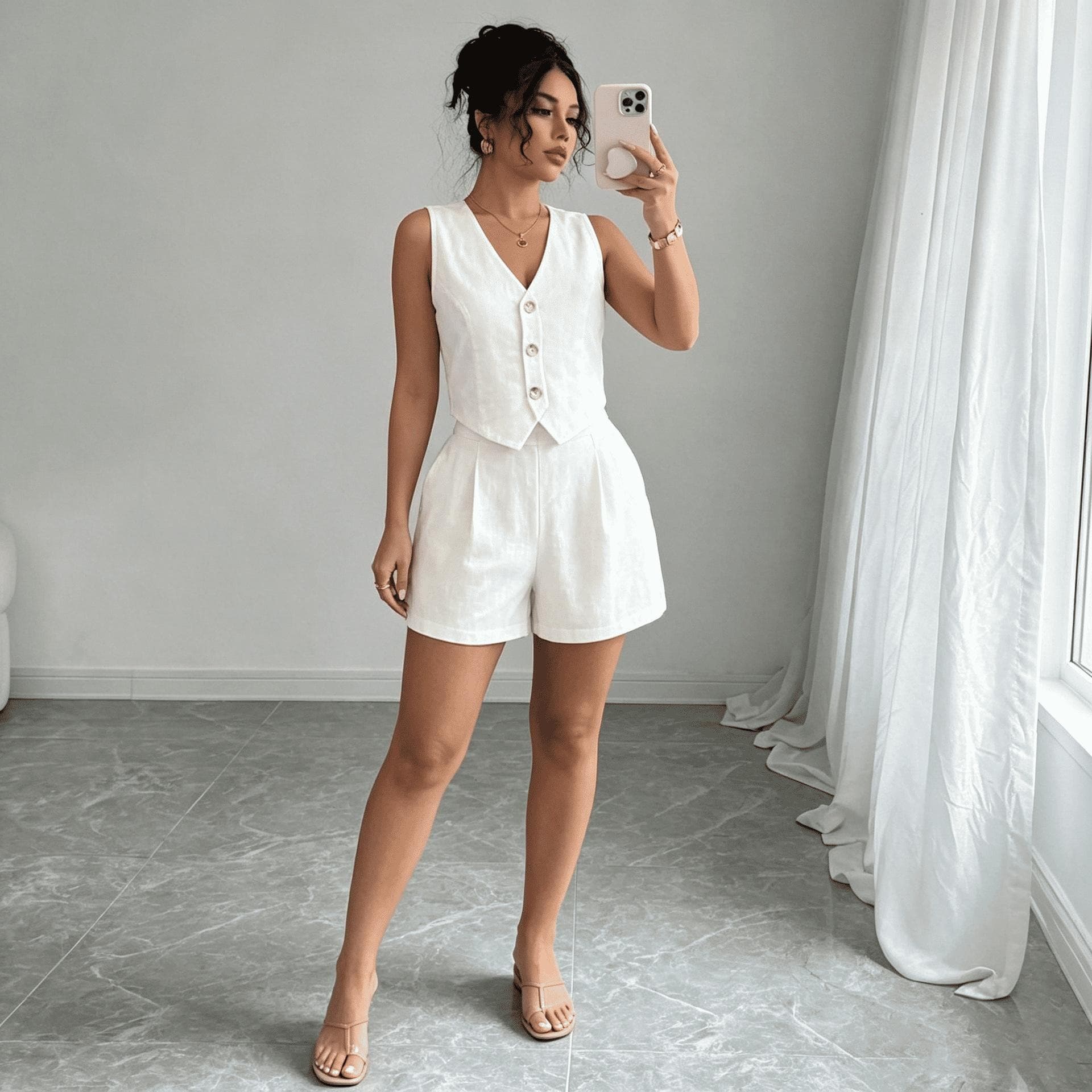 AliExpress New Cross-border Plus Size Women's Clothing Southeast Asia Europe America Solid Color Sleeveless Two-piece Fashion Set Women Black