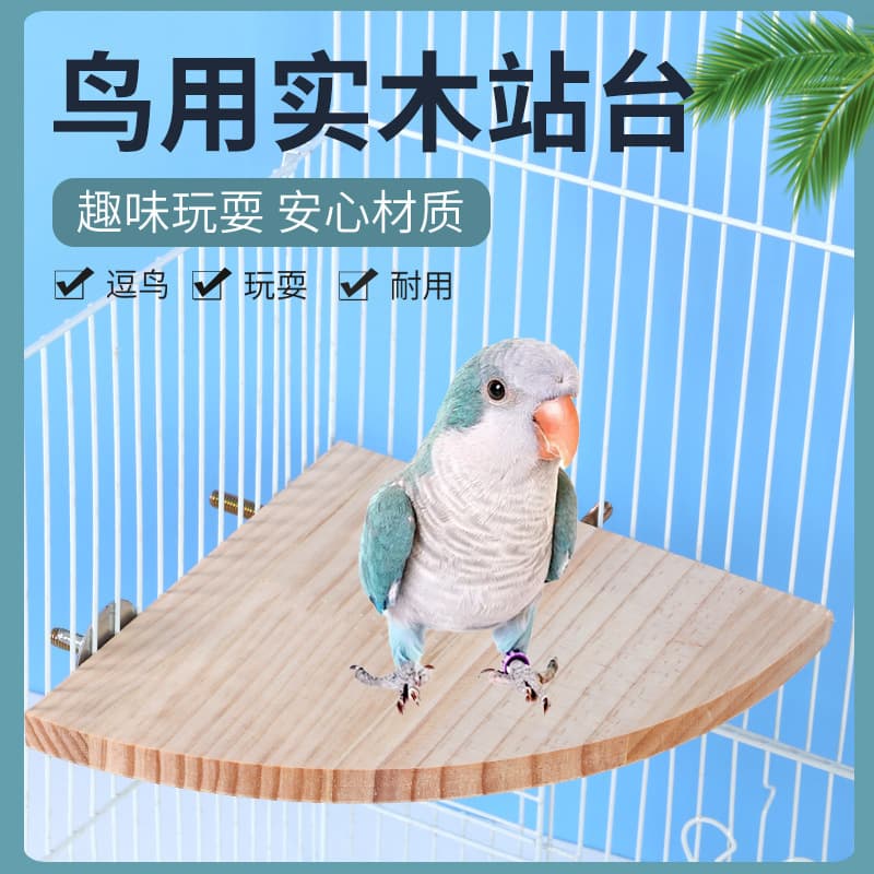 Bird Toy Parrot Fan-Shaped Perch Bird Cage Supplies Hamster Jump Platform Resting Board Bird Cage Accessories