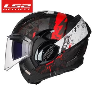 LS2 Motorcycle Helmet Full Face Flip-Up Modular Helmet Unisex Racing Dual Visor FF900