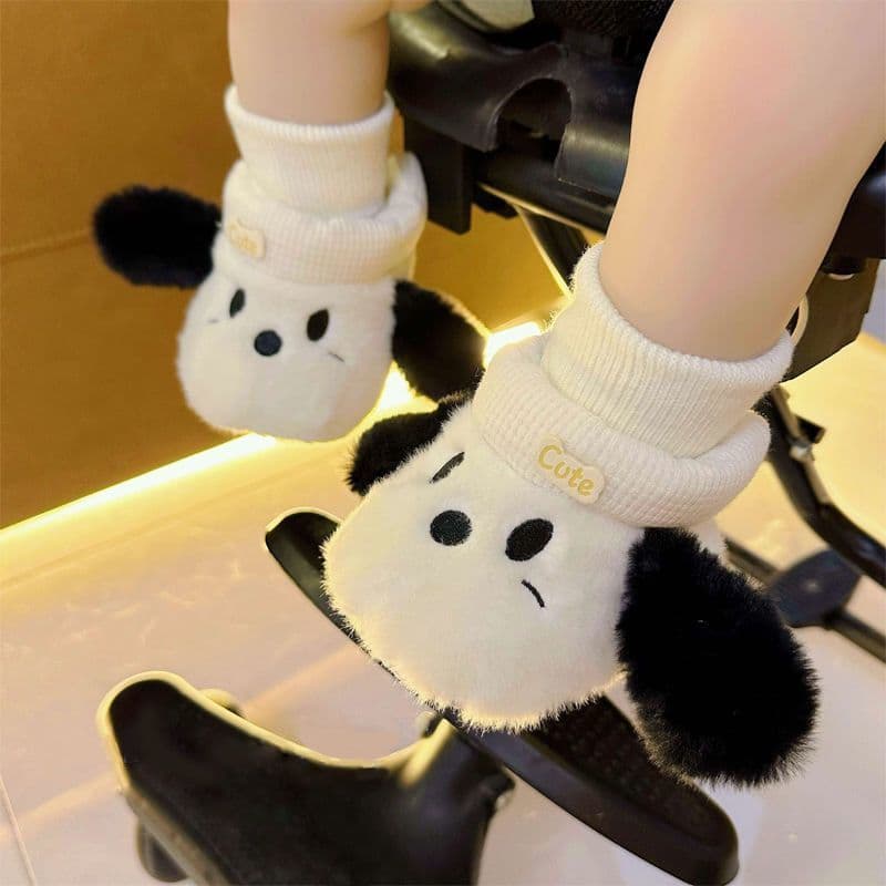 Baby Winter Fleece-Lined Shoes 0-12 Months, Anti-Slip, Thickened Fleece-Lined Winter Shoes for Boys and Girls