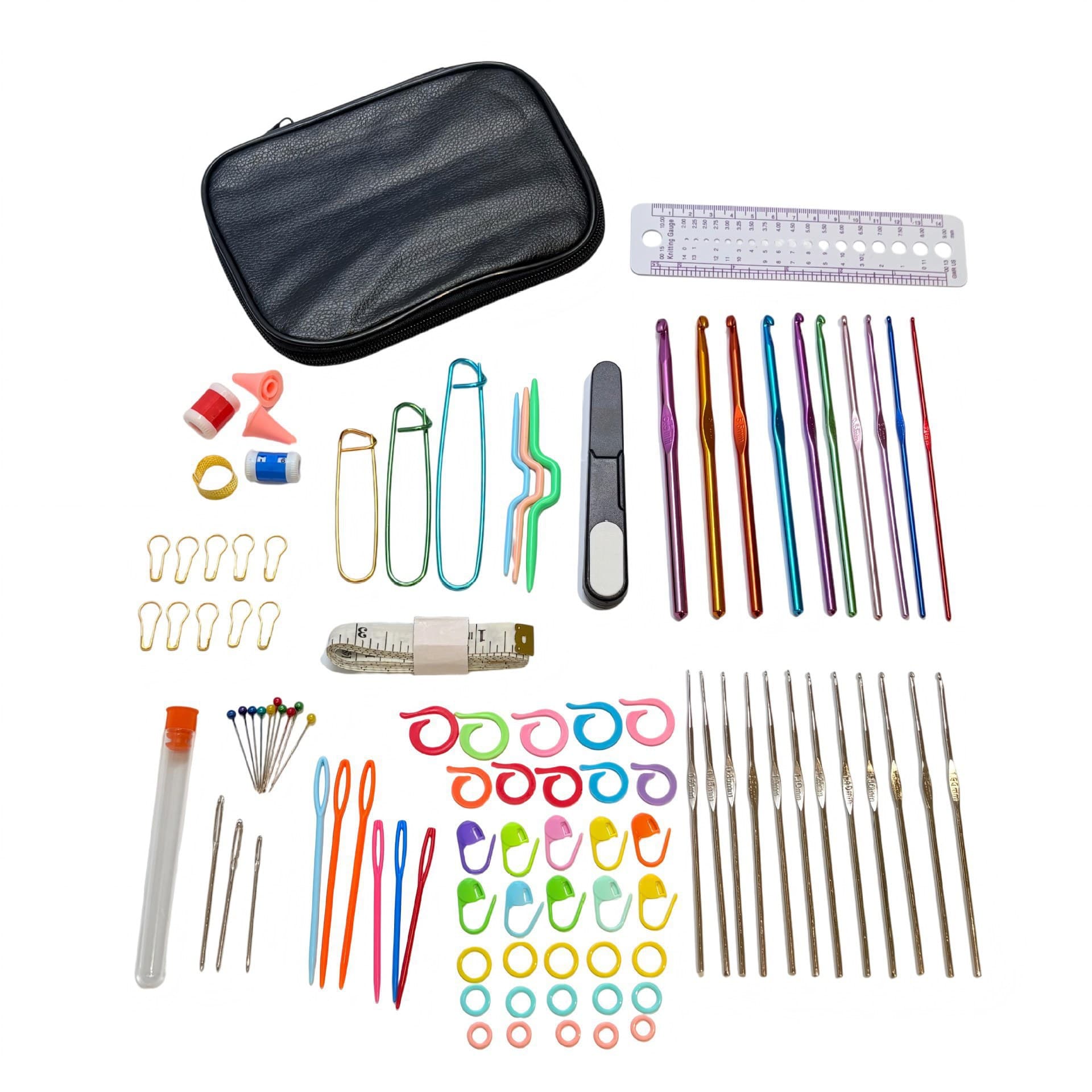 Cross-border hot selling sewing kit aluminum oxide crochet handmade stamp embroidery diy wool knitting crochet tool kit wholesale