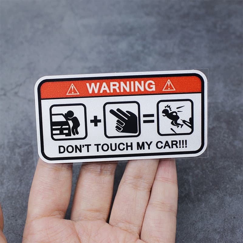 Don't Touch Me Warning Sticker Creative Personalized Scratch Cover Car Decal Motorcycle Bicycle