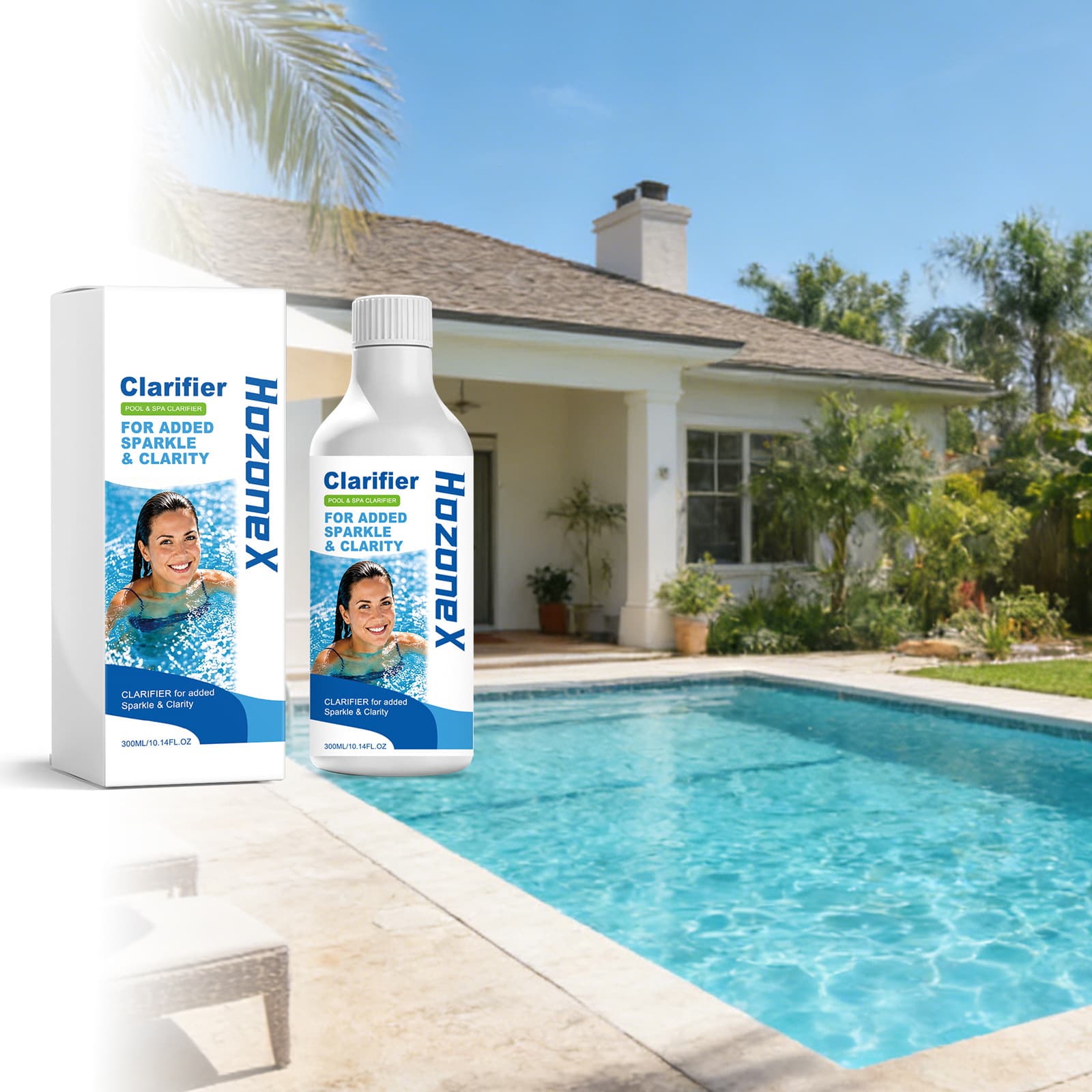 HozoneX Pool Clarifier Daily Pool Water Purification Clean Pool Scale and Dirt Reduce Odors