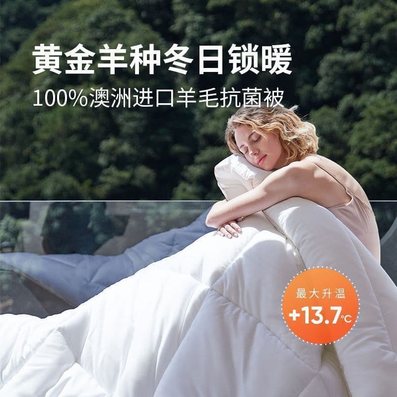 【Free Shipping】 NetEase Yanxuan Simple Luxury Wool Quilt 100% Australian Imported Wool, Winter Quilt Extra Thick Warmth