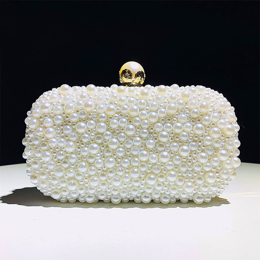 Hengmei Chaozhou Factory Direct Supply Fashion Evening Bag Women's Handmade Flower Beaded Bag Banquet Wedding Party Bag
