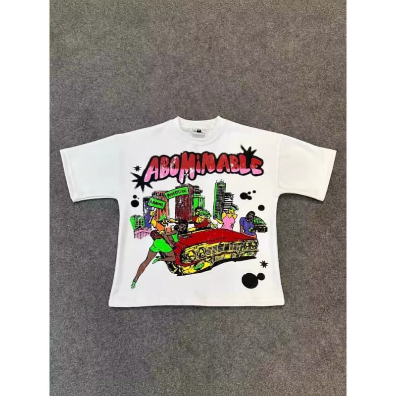 Oversized Loose Y2K Top Harajuku Hip Hop Print Short Sleeve Gothic T-Shirt Couple Sweatshirt Men's Wear