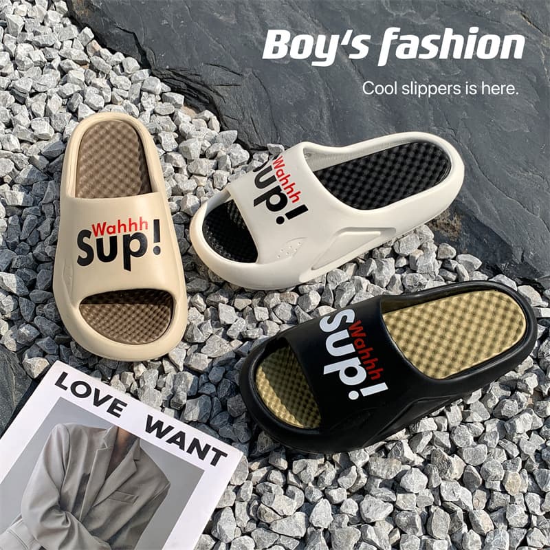 Eva Men's Slippers for Outdoor Sports, Non-Slip Thick-Soled Slippers with a Soft Feel, Indoor Bathroom Slippers, Beach Slippers