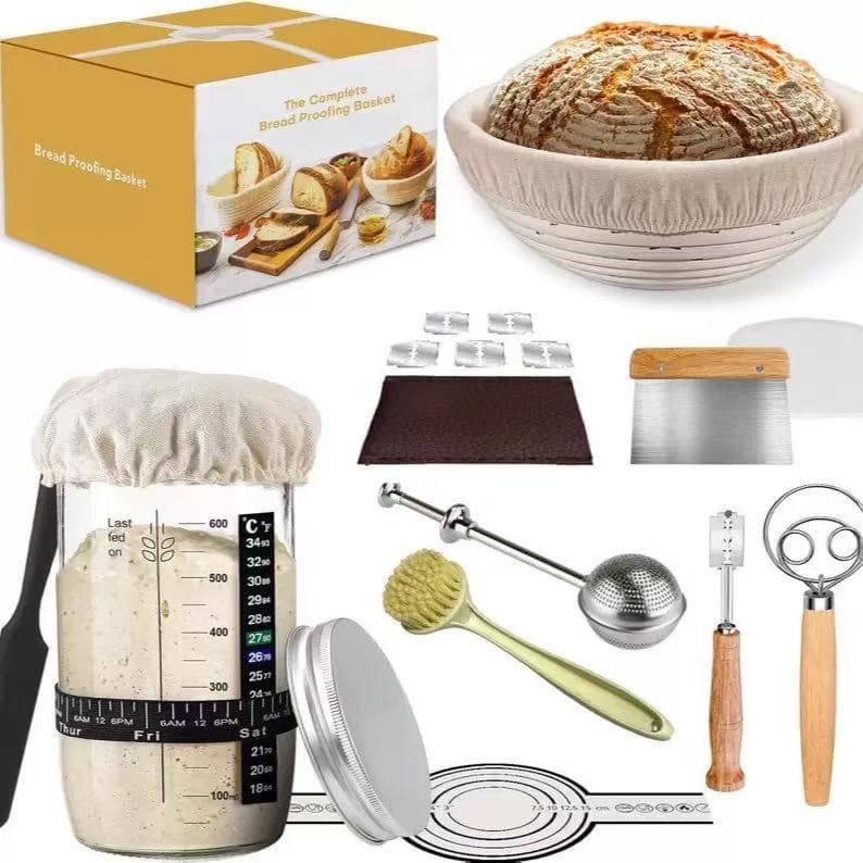 Amazon Bread Baking Supplies Rattan Banneton Proofing Basket Tool Set