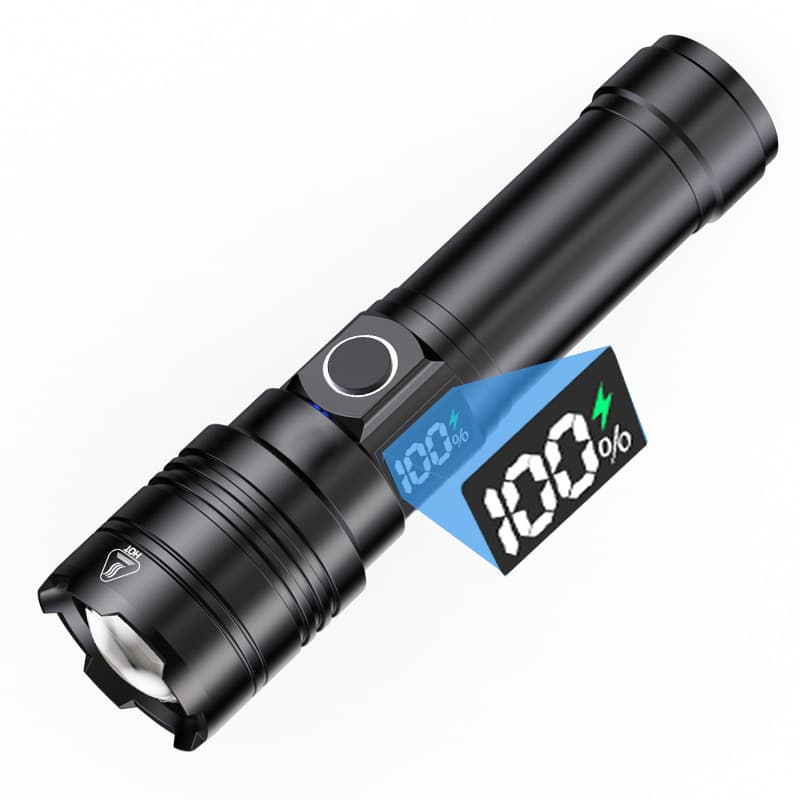Aluminum Alloy Super Bright Long Battery Life Rechargeable Flashlight, Lithium Battery, Portable for Home and Outdoor Hiking