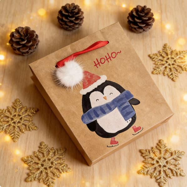 Foreign trade export FSC kraft paper bag Christmas gift wrapping paper bag gift bag multi-function storage candy