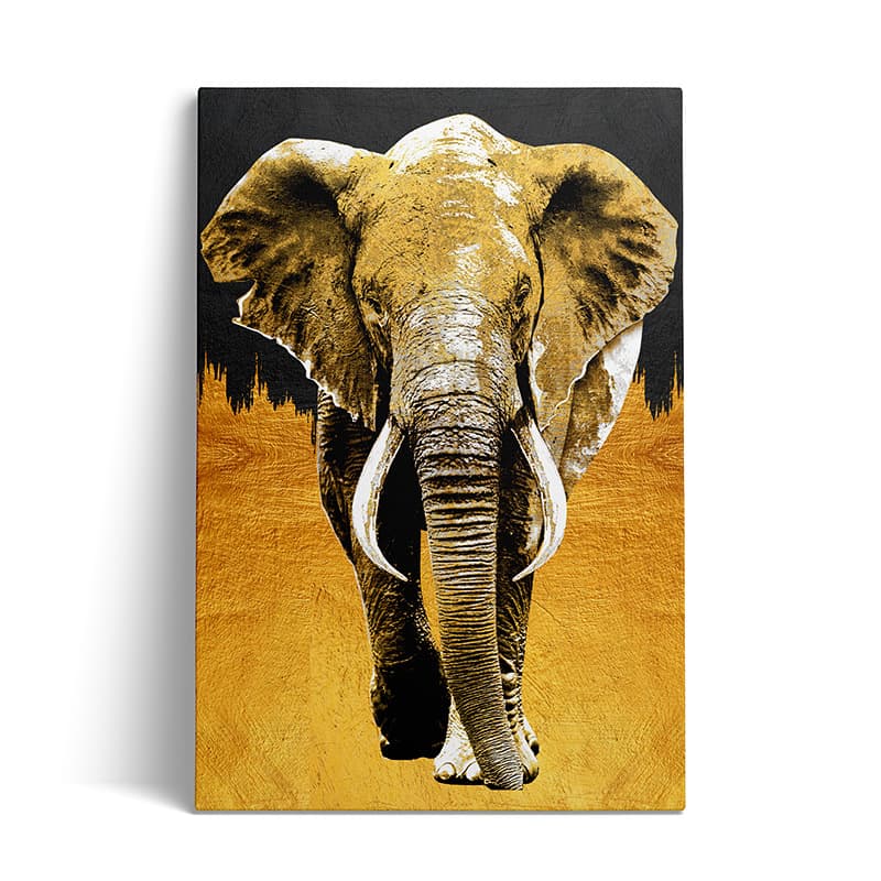 Modern minimalist decorative painting elephant Thai Southeast Asian style hanging painting cross-border frameless painting cartoon entrance mural