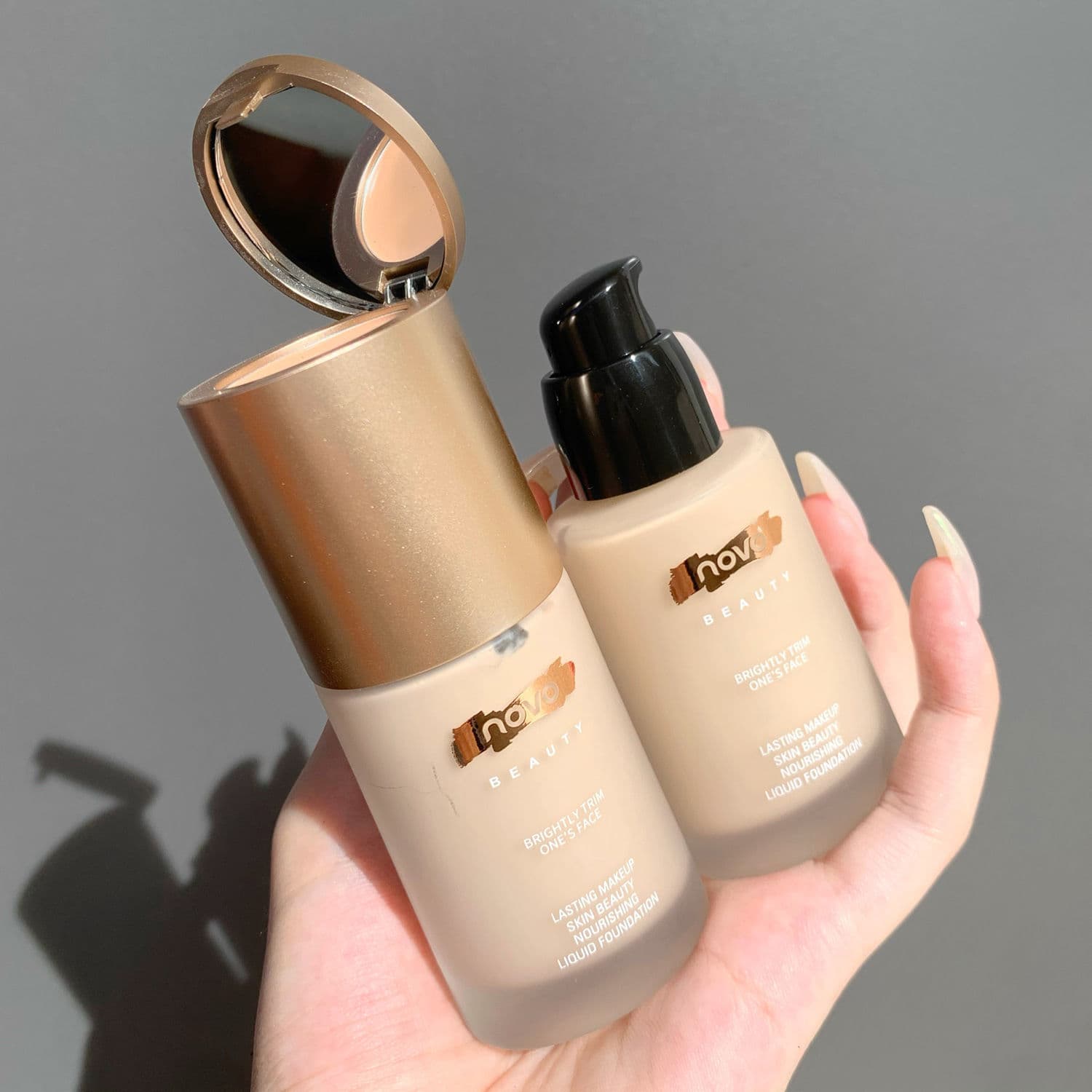【Foundation + Concealer】NOVO Concealer Foundation Duo, Influencer Favorite, Oil-Control, Sweat-Resistant, Waterproof