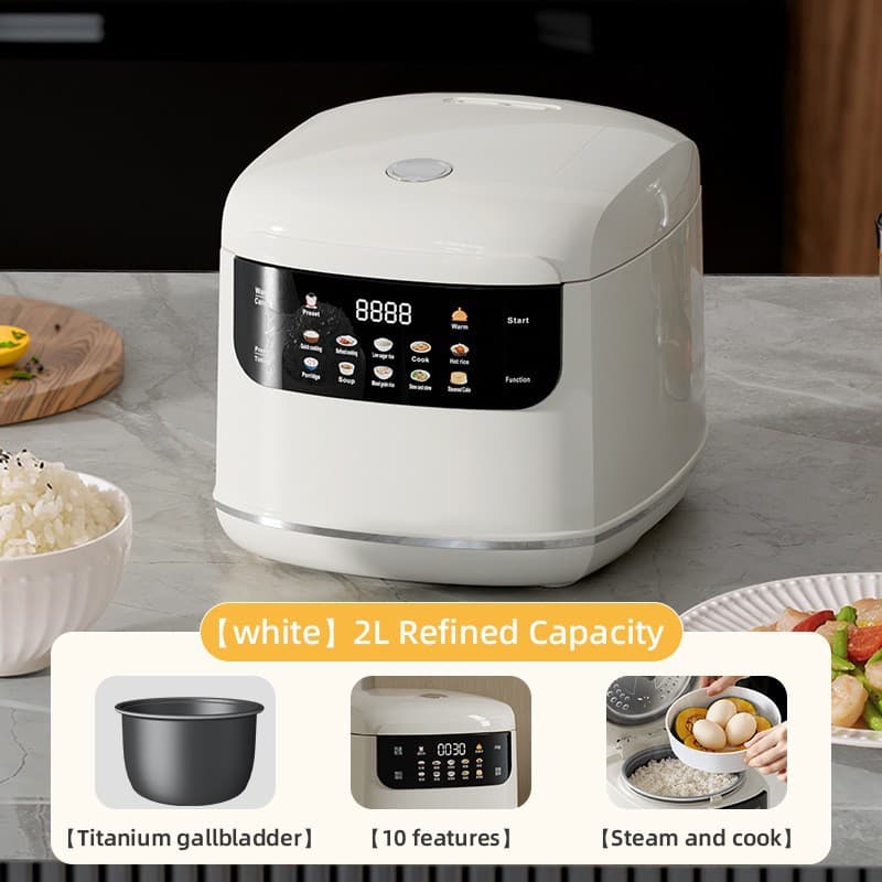 Cross-border New Large Color Screen Rice Cooker Mini, Top Steaming Bottom Boiling Non-stick Pot, Preset Timer Home Rice Cooker Export