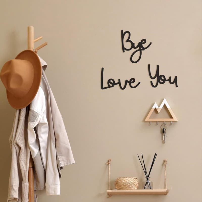Wooden Sign Home Decor Letter Background Wall LOVE YOU BYE Hot-Selling Wooden Wall Sticker for Export