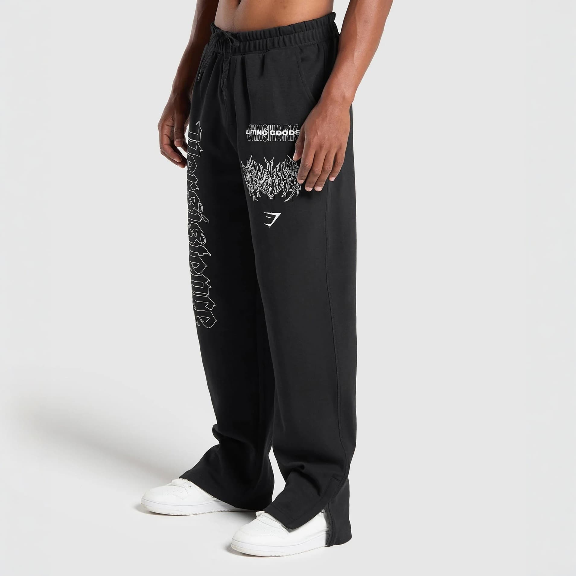 GYMSHARK Men's Joggers Gym Muscle Bodybuilding Sweatpants Casual Cotton Printed Pants