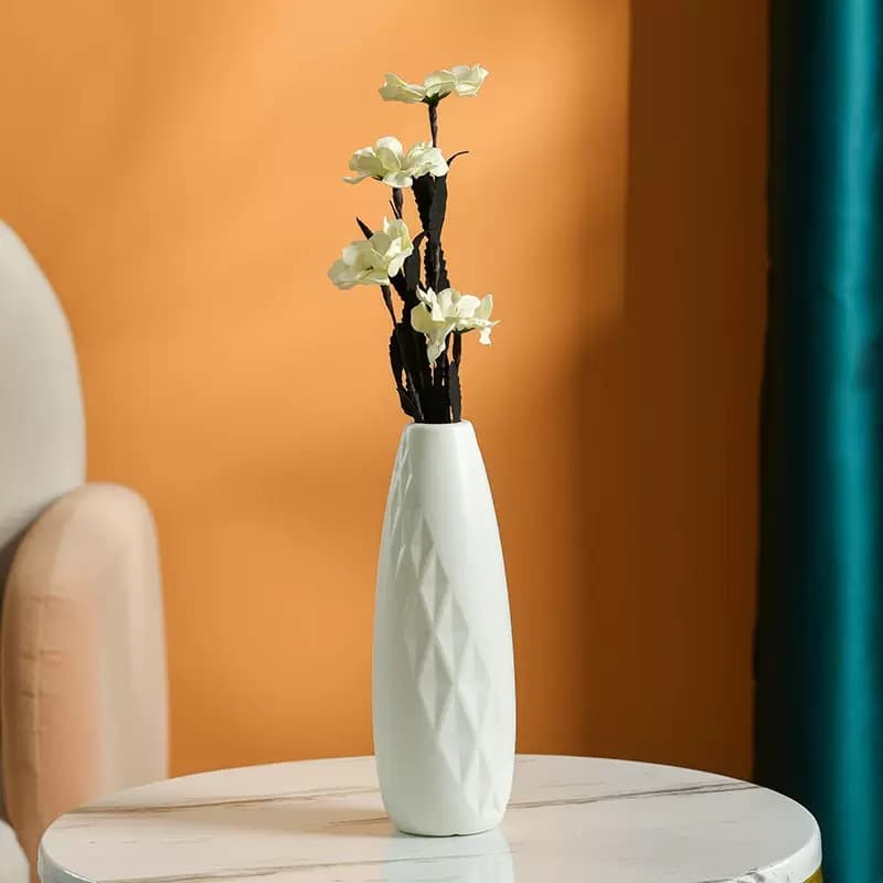 Creative Drop-Resistant Vase European Style Decoration Plastic Vase Drop-Resistant Nordic Color Vase Cream Style Home Small Vase