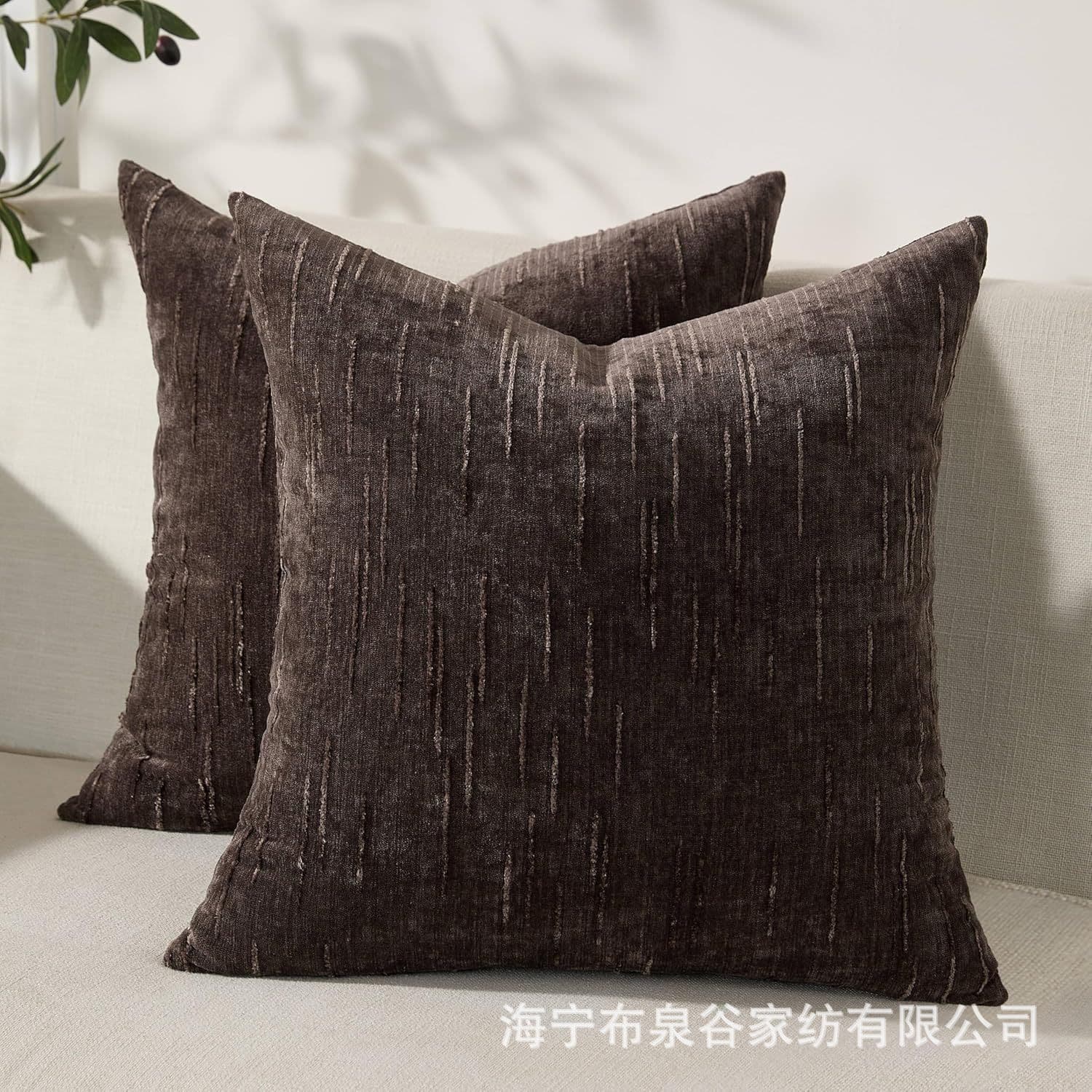 American Style Throw Pillow Cover Modern Simple Thick Chenille Cushion for Living Room Sofa Cross-border Amazon