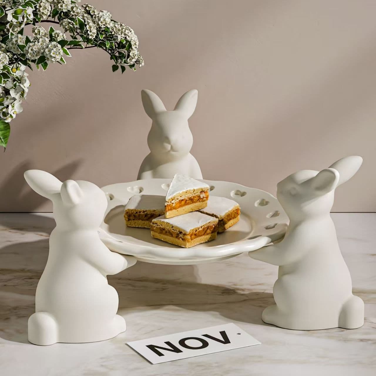 DIY Crystal Resin Rabbit Holding Tray Mold, Gypsum Resin Mold, Rabbit Storage Tray Ornament Silicone Mold