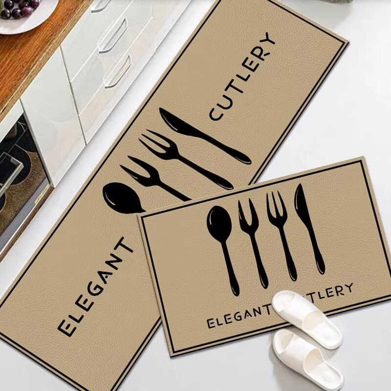 Cross-border Kitchen Floor Mat 3D Printed Non-slip Backing Crystal Velvet Highly Absorbent Oil-absorbing Floor Stain-resistant Carpet Indoor