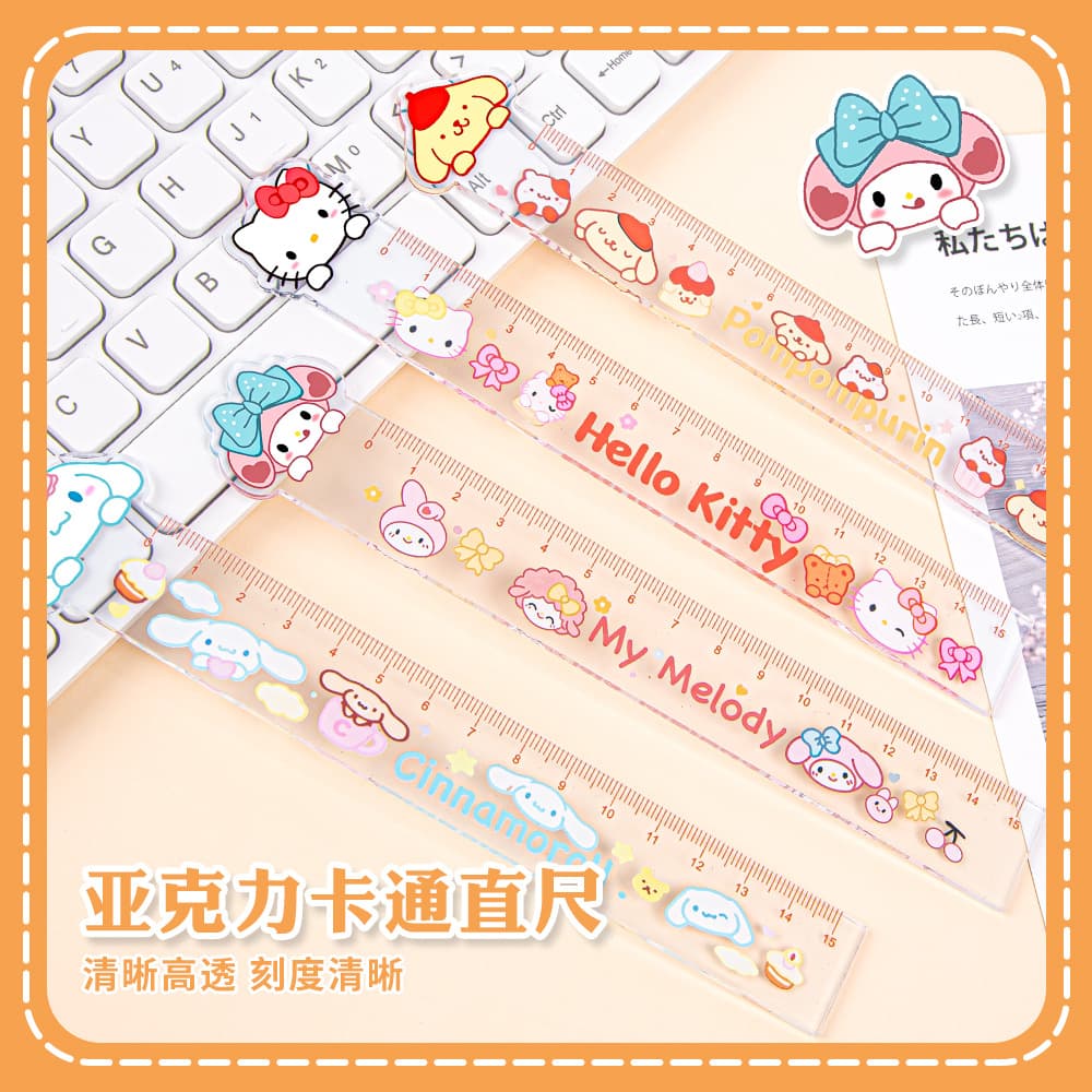 Acrylic ruler wholesale cartoon ruler inspirational advertising primary school students ruler printing gift advertising ruler formulation