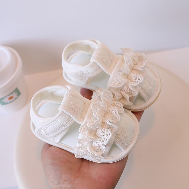 Baby Girl Summer Sandals 3-6-15 Months Lace Princess Baby Breathable Walking Shoes Anti-Slip