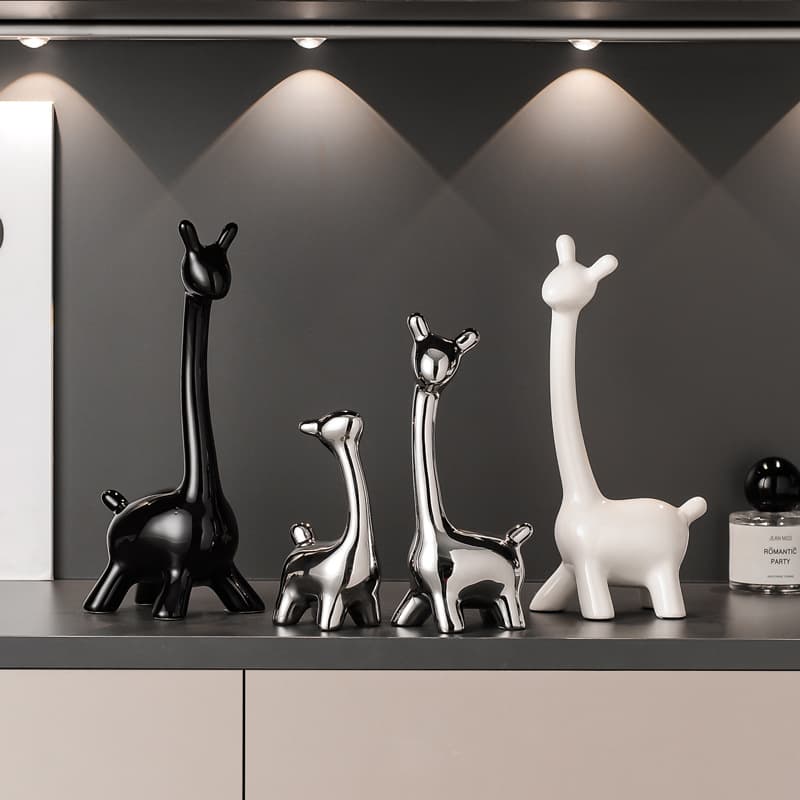 Family of Four Deer Home Decor Ornament, Light Luxury High-End Sense for Entryway, Living Room, TV Cabinet, Wine Cabinet Decoration