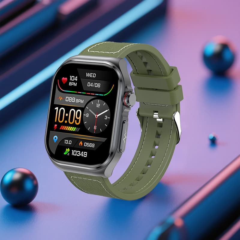 Cross-border ET585 Smart Watch AMOLED Screen Bluetooth Call Heart Rate Sleep Monitoring Pedometer Sports Watch