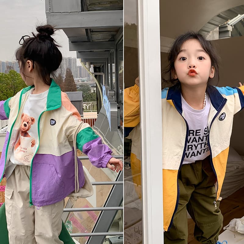 TCkids Fall Color-Block Utility Jacket