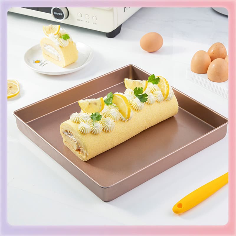 L5HM28×28 Square Cake Roll Mold, Towel Roll Pan, Non-Stick Snowflake Crisp Pan for Oven, Home Baking