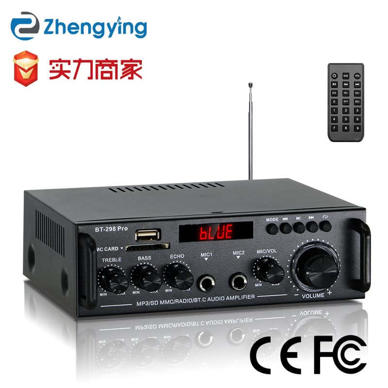 New BT-298 Pro Digital Amplifier Bluetooth USB Stereo Channel Amplifier Karaoke Player Consumer Electronics