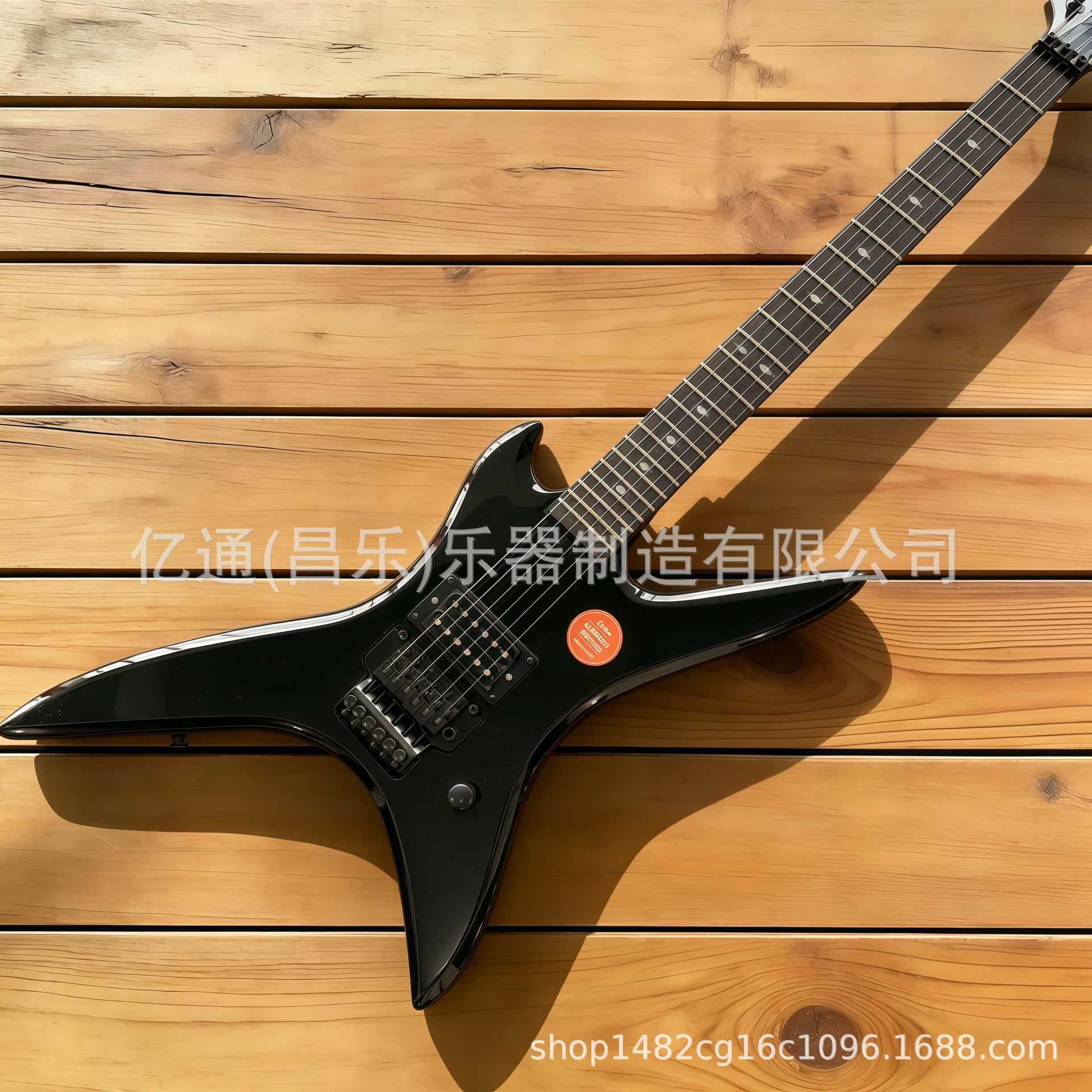 Ledux Black Ironbird Style High-End Cross-Border HH Heavy Metal 24-Fret Electric Guitar