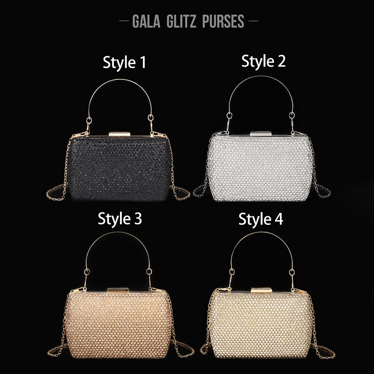 In-Stock New European and American Style Single-Shoulder Crossbody Party Chain Bag with Rhinestones, Evening Clutch Bag, Evening Dress Bag, Shiny 2025